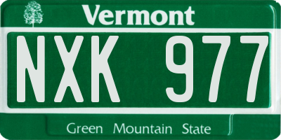 VT license plate NXK977