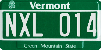 VT license plate NXL014