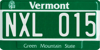 VT license plate NXL015