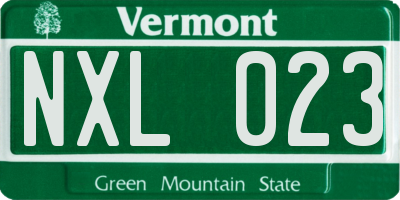 VT license plate NXL023