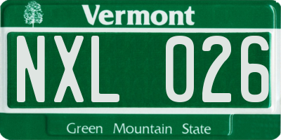 VT license plate NXL026