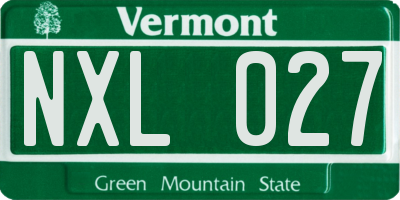 VT license plate NXL027