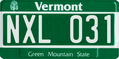 VT license plate NXL031