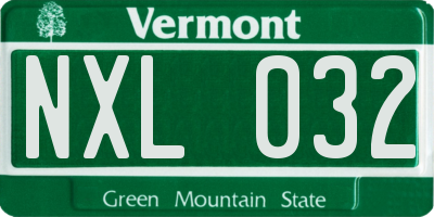 VT license plate NXL032