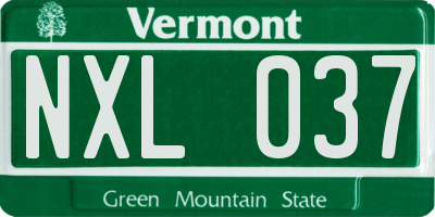 VT license plate NXL037