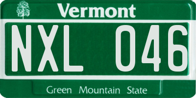 VT license plate NXL046