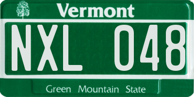 VT license plate NXL048