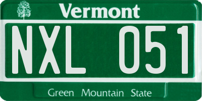 VT license plate NXL051