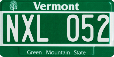 VT license plate NXL052