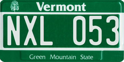 VT license plate NXL053