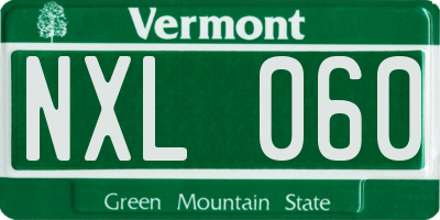 VT license plate NXL060
