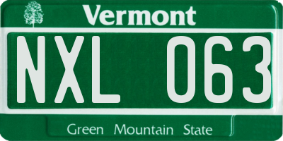 VT license plate NXL063