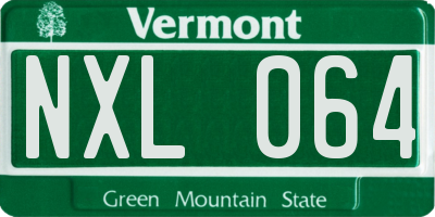 VT license plate NXL064