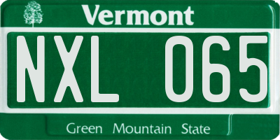 VT license plate NXL065
