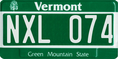 VT license plate NXL074