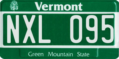 VT license plate NXL095