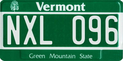 VT license plate NXL096