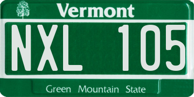 VT license plate NXL105