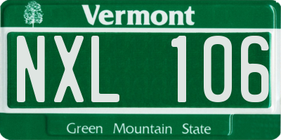 VT license plate NXL106
