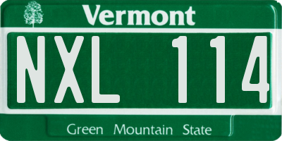 VT license plate NXL114