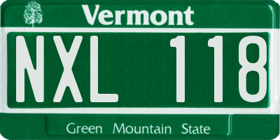 VT license plate NXL118