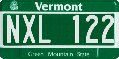 VT license plate NXL122