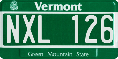 VT license plate NXL126