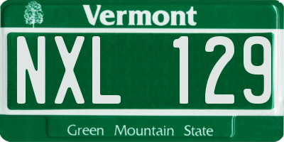 VT license plate NXL129