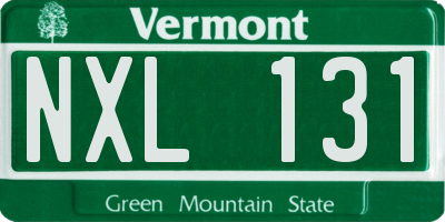 VT license plate NXL131