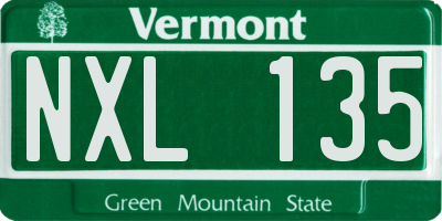 VT license plate NXL135
