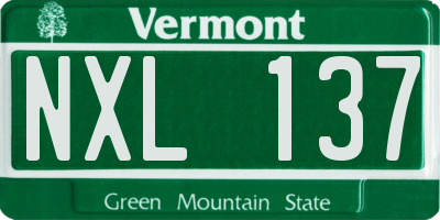 VT license plate NXL137