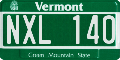 VT license plate NXL140