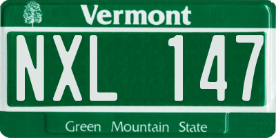 VT license plate NXL147