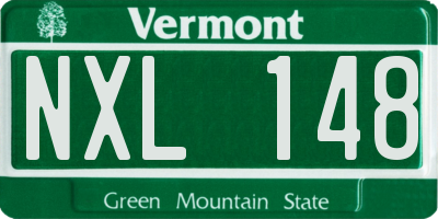 VT license plate NXL148
