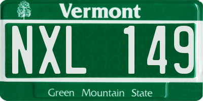 VT license plate NXL149