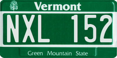 VT license plate NXL152
