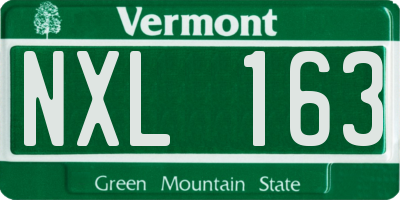 VT license plate NXL163
