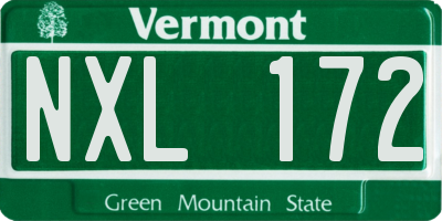 VT license plate NXL172