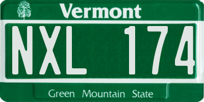 VT license plate NXL174