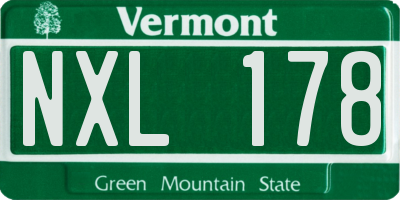 VT license plate NXL178