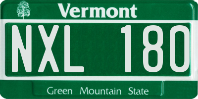 VT license plate NXL180