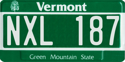 VT license plate NXL187