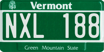 VT license plate NXL188