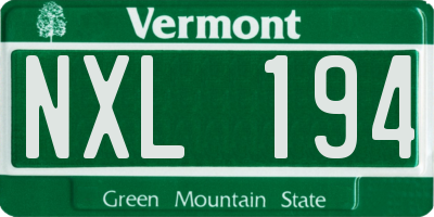 VT license plate NXL194
