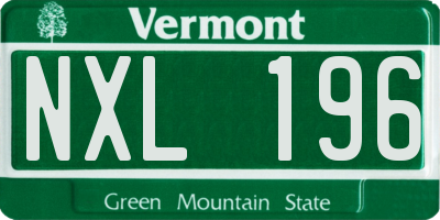 VT license plate NXL196