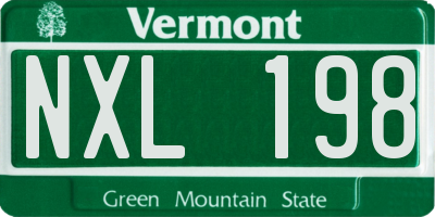 VT license plate NXL198