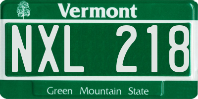 VT license plate NXL218