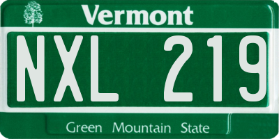 VT license plate NXL219