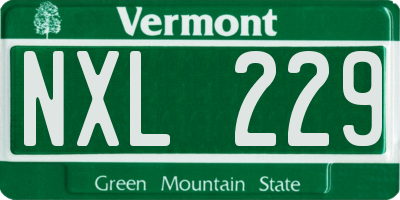 VT license plate NXL229