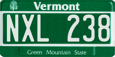 VT license plate NXL238
